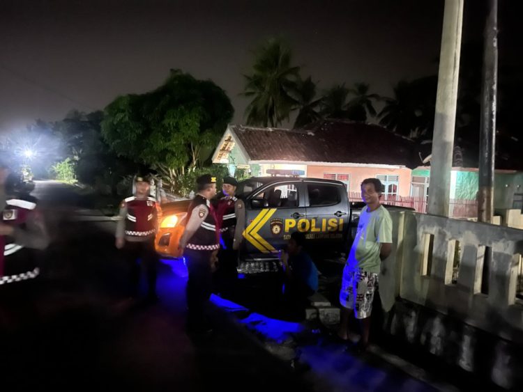 Antisipasi Gangguan Kamtibmas: Unit Patroli Samapta Polres Lamsel Gencar Lakukan Patroli Malam
