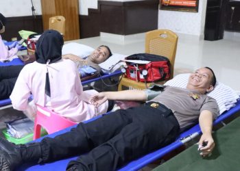 Polres Lampung Utara Gelar Donor Darah Memperingati Hari Bhayangkara Ke-78