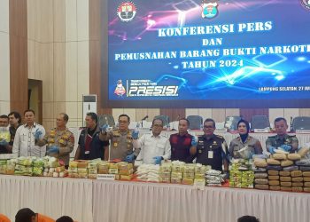 Kapolda Lampung Pimpin Pemusnahan Narkotika Senilai Rp220,6 Miliar, Ungkap Jaringan Fredy Pratama”