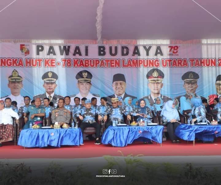 Pawai Budaya Lampung Utara Meriahkan Peringatan Hari Jadi ke-78