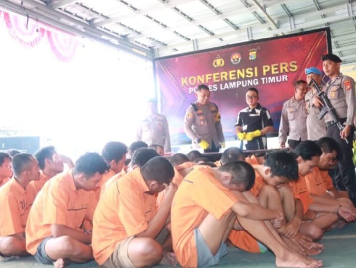 Polres Lampung Timur Tuntaskan Operasi Antik Krakatau 2024, Amankan 29 Tersangka Narkoba