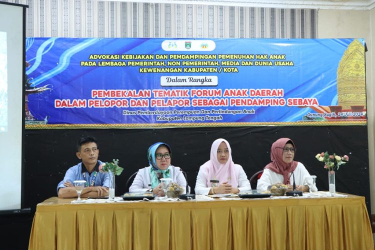 Bupati Lampung Tengah Buka Acara Pembekalan Tematik Forum Anak di Aula Prambanan Yukum Jaya