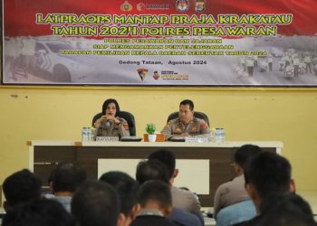 Polres Pesawaran Siapkan Pengamanan Pilkada Serentak dengan Latpraops Mantap Praja