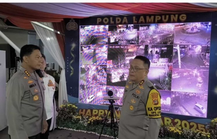 Personel Polda Lampung Amankan Perayaan Tahun Baru 2025