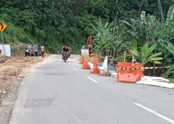Dinas BMBK Lampung Bangun Talud Penahan Longsor di Pematang Liang