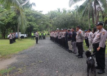 Polres Lampung Selatan Turunkan 158 Personel Amankan Penetapan Pasangan Bupati dan Wakil Bupati Terpilih