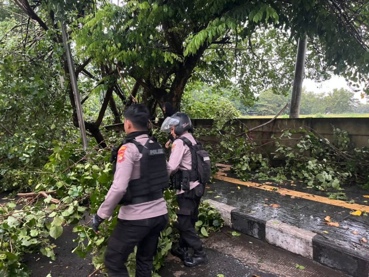 Hujan Deras dan Angin Kencang Terjang Bandar Lampung, Polda Lampung Imbau Warga Tetap Waspada