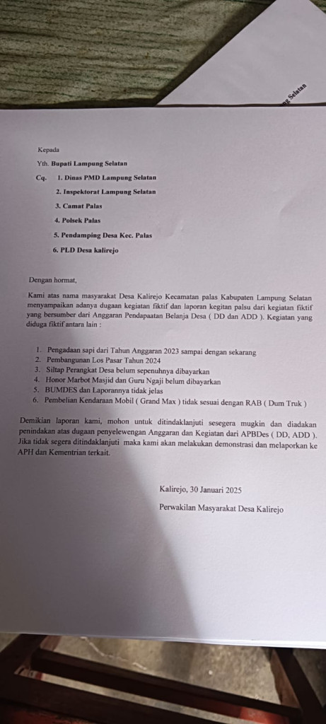 Diduga 5 Desa di Palas Gunakan Dana Desa Tanpa Realisasi Pembangunan