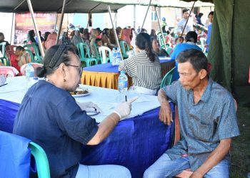 Brigif 4 Marinir/BS Gelar Bakti Kesehatan, Ratusan Warga Batu Menyan Antusias Periksa Kesehatan Gratis