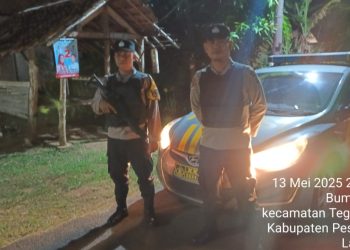 Polsek Tegineneng Gencarkan Patroli Malam, Cegah Aksi C3 dan Kejahatan Jalanan