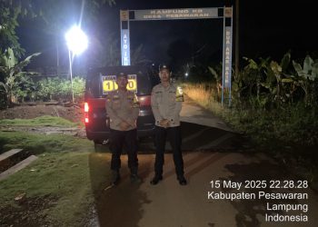 Polsek Kedondong Gencarkan Patroli Malam, Cegah Kejahatan di Titik Rawan
