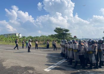 Polres Pesawaran Perkuat Sinergi, Ikut Simulasi Dalmas Rayonisasi di Pringsewu