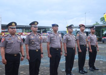 Kapolres Pimpin Upacara Korp Raport, 38 Personel Polres Lampung Selatan Naik Pangkat
