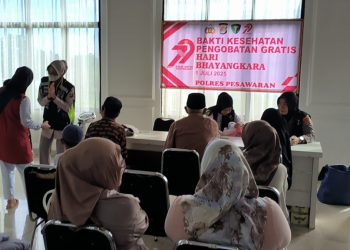 Sambut Hari Bhayangkara ke-79, Polres Pesawaran Gelar Pengobatan Gratis untuk Puluhan Warga