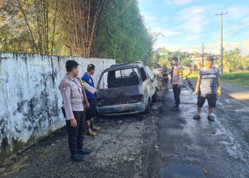 Mobil Pickup Misterius Terbakar di Pringsewu, Pemilik Masih Misteri