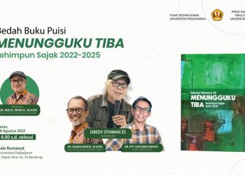 Bedah Buku “Menungguku Tiba” Karya Isbedy Digelar di Pusat Budaya Sunda Unpad