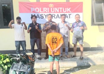 Polsek Wonosobo Bersama Warga Berhasil Lumpuhkan Pelaku Curanmor Bersenjata Tajam di Tanggamus