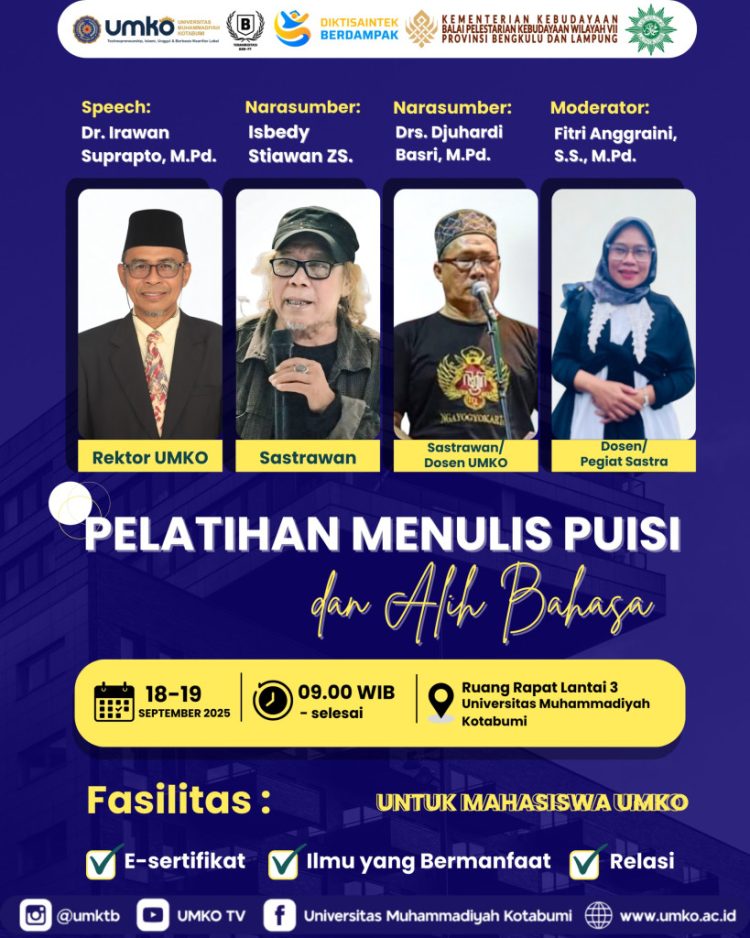 Isbedy Stiawan ZS Siap Guncang UMKO: Paus Sastra Isi Workshop Menulis Puisi, Mahasiswa Antusias Menanti