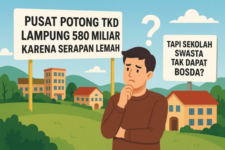 Bingung! Pusat Pangkas TKD Lampung 580 Miliar, SMA/SMK Swasta Tetap Tak Dapat BOSDA