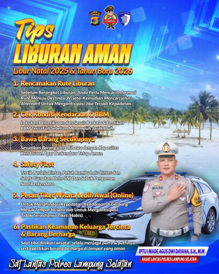 Satlantas Lampung Selatan Tekankan Keselamatan Berkendara Saat Nataru