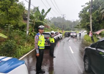 Libur Tahun Baru, Polisi Perketat Simpang Mutun Pesawaran