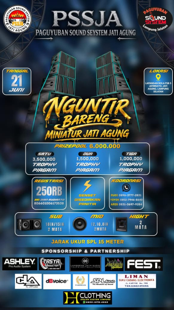 Nguntir Bareng Miniatur Jati Agung Jadi Ajang Kreativitas Pecinta Sound System Lampung