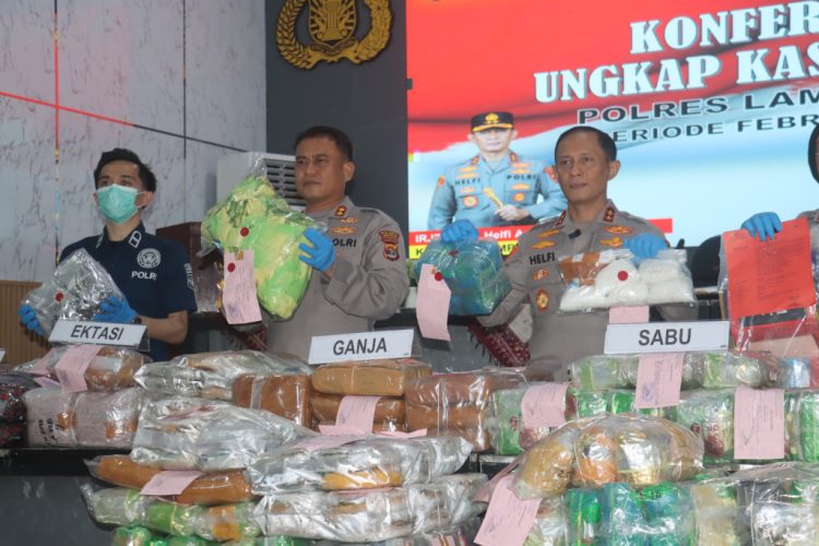 Kapolda Lampung: Nilai Barang Bukti Narkotika Capai Rp235 Miliar, 24 Tersangka Diamankan