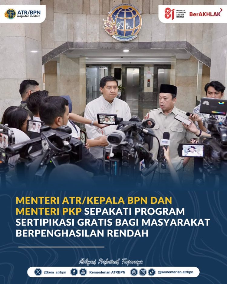 Nusron Wahid dan Maruarar Sirait Kolaborasi Hadirkan Sertipikat Tanah Gratis bagi Rakyat Kecil
