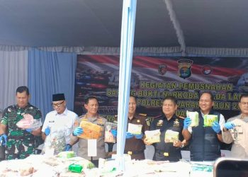 Lampung Darurat Narkoba? Polda Musnahkan BB Rp264 Miliar dan Ratusan Senjata Api Ilegal