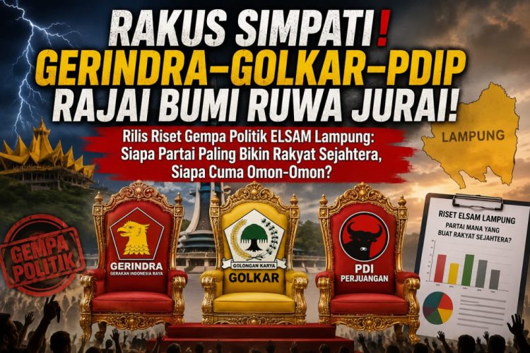 Riset Persepsi Publik Lampung: Gerindra di Puncak, Golkar dan PDIP Membayangi