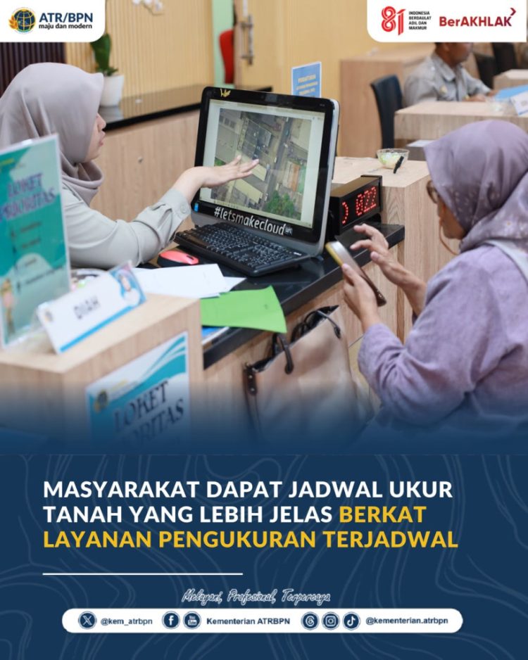 Urus Sertipikat Tanah Kini Lebih Cepat, BPN Hadirkan Layanan Pengukuran Terjadwal di 400 Kantah