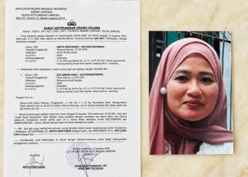Sudah 10 Hari Tak Diketahui, Ida Ambar Sari Dilaporkan Hilang ke Polresta Bandar Lampung