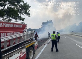 Terpantau Satelit SIPONGI dan Lancang Kuning, Kebakaran di Ruas Tol Lampung Berhasil Dipadamkan