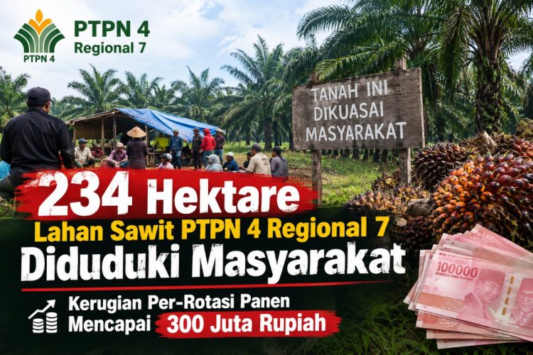 Konflik Agraria Memanas, 234 Hektare Lahan Sawit PTPN 4 Regional 7 Dikuasai Masyarakat
