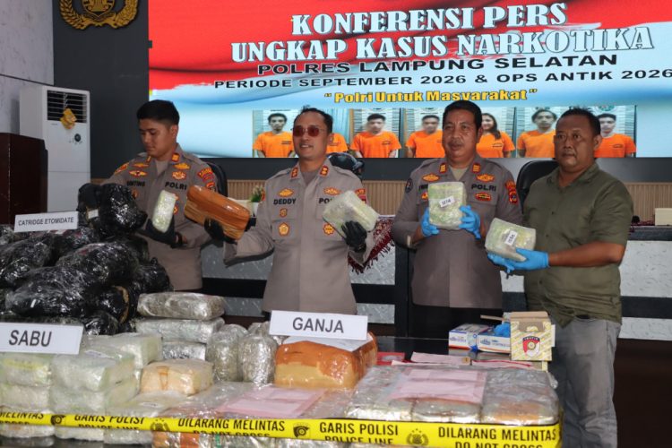Operasi Antik Krakatau 2026, Polres Lamsel Amankan 25 Tersangka dan 29,2 Kg Sabu