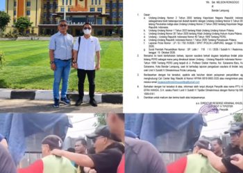 Polda Lampung Terbitkan Surat Perkembangan Laporan Nelson, LSM Pro Rakyat Minta Proses Dikawal